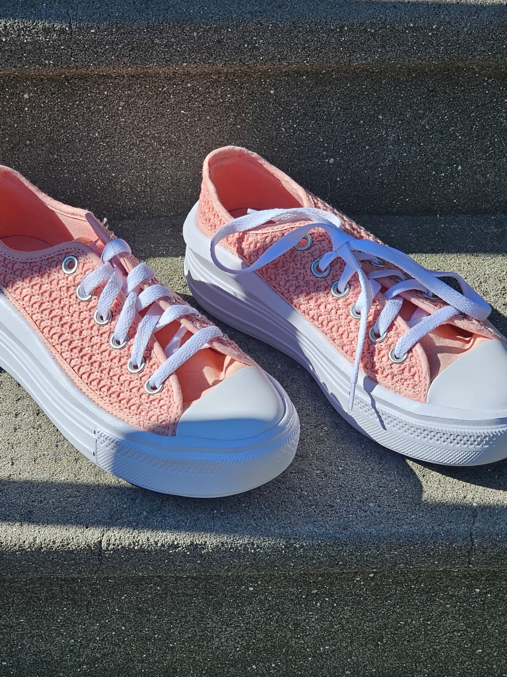 Converse Chuck Taylor All Star Move Platform Crochet Pink - A08740C Size 5